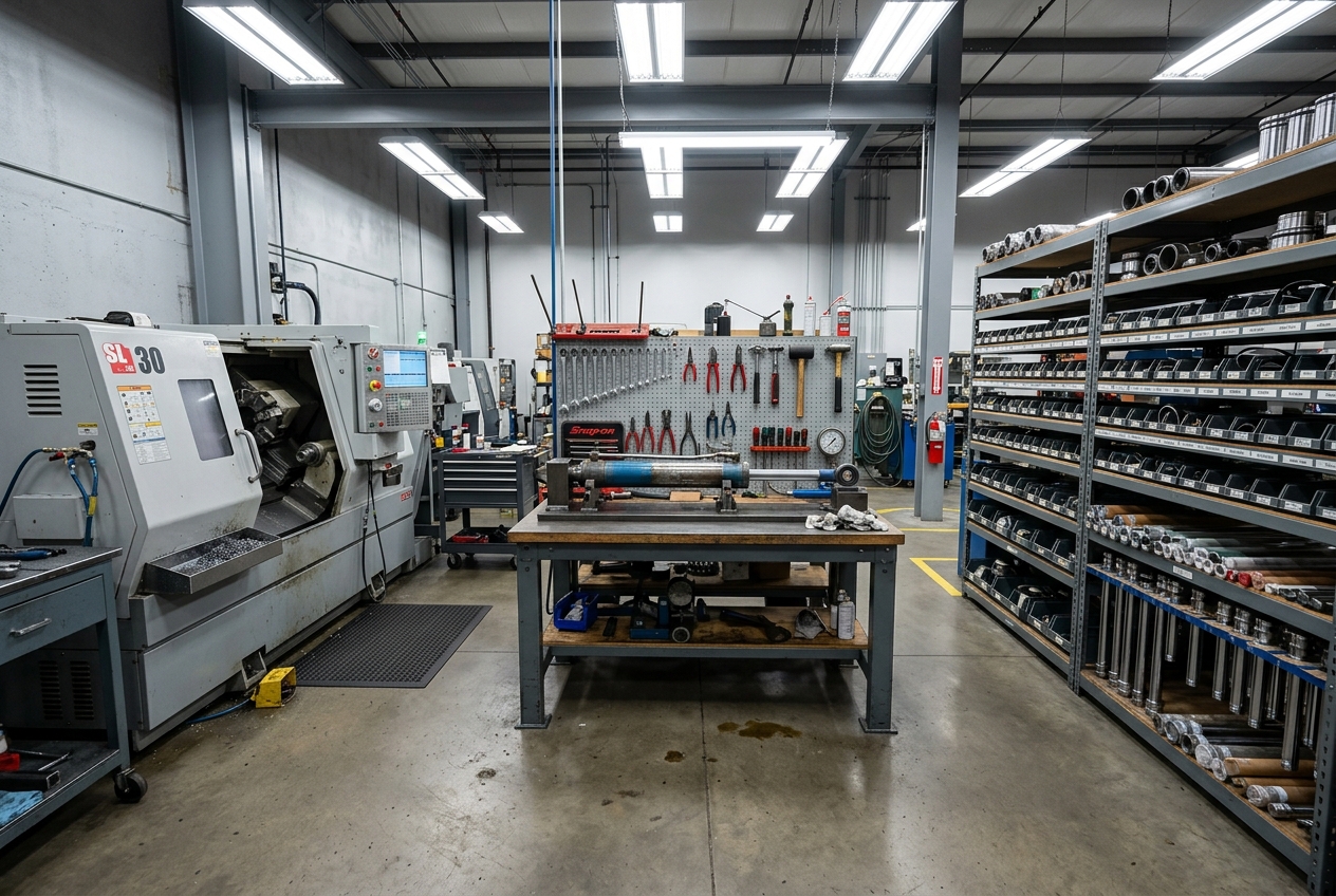 Atelier intérieur CAP VÉRINS - usinage hydraulique